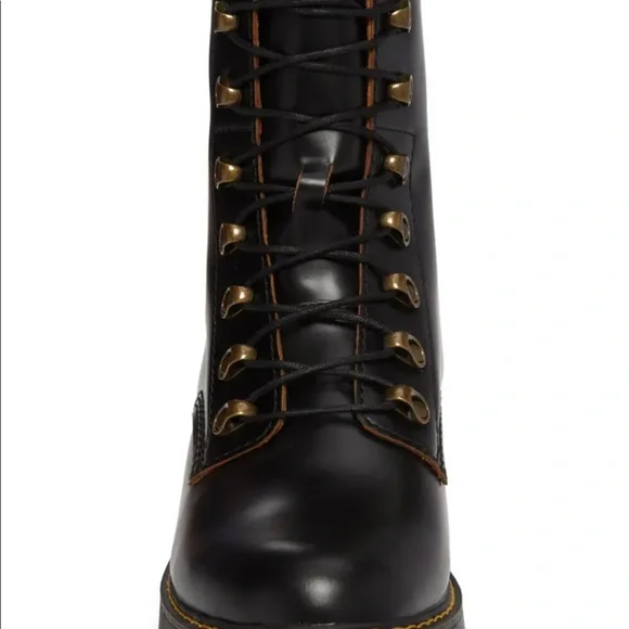 Dr MARTENS LEONA BLACK Vintage Smooth Size:8